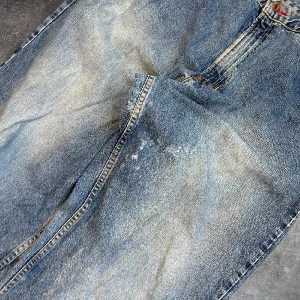 Vintage Tommy Hilfiger Distressed Thrashed Blue Jeans Mens 36x31.5 Skater Grunge